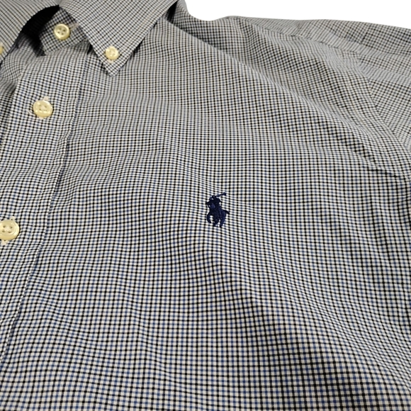Ralph Lauren Men's Blue, White, and Black Checkered Shirt, Neck 15 32-33 - Picture 9 of 9